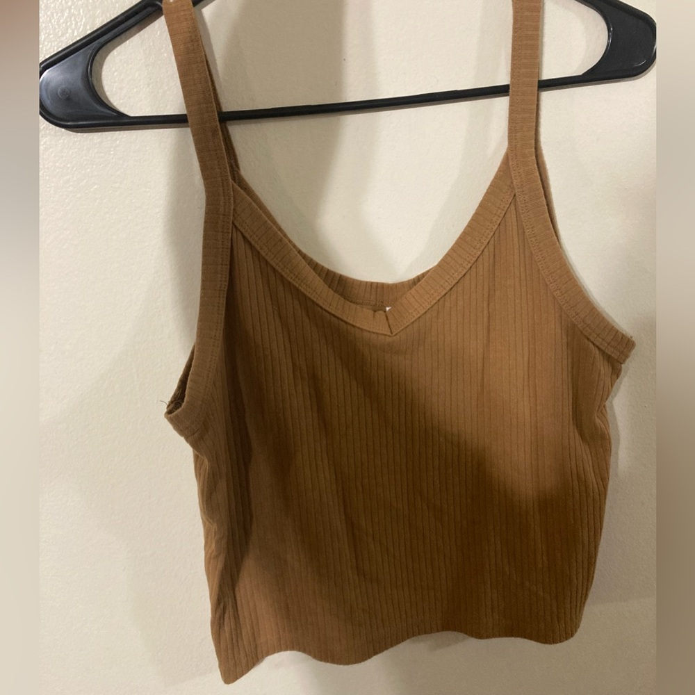 Wild Fable Tan Ribbed Crop Top - Picture 3 of 3